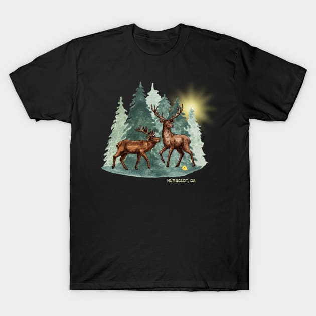 Roosevelt Elk of Humboldt T-Shirt by GenXDesigns